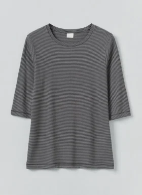 Katoenen T-shirt met halflange mouwen en strepen