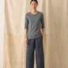 Katoenen T-shirt met halflange mouwen en strepen