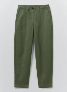 Katoenen twill broek, geverfd in de massa