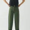 Katoenen twill broek, geverfd in de massa