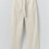 Katoenen twill broek met riem