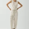Katoenen twill broek met riem