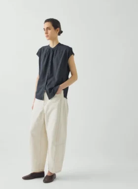Kort mouw overhemd met slubby ruit in korte broek
