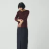 Lia katoenen T-shirt met boothals