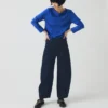 Lia T-shirt met bootnek, geverfd in de massa
