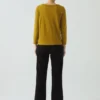 Lia T-shirt met bootnek, geverfd in de massa