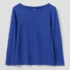 Lia T-shirt met bootnek, geverfd in de massa
