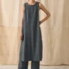 Linnen-katoenen twill schortjurk