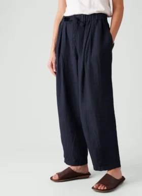Minako kledinggeverfde linnen broek