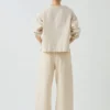 Ontspannen denimbroek met wijde pijpen