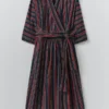 Pantry Stripe katoenen wikkeljurk