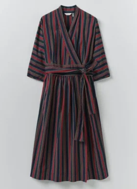 Pantry Stripe katoenen wikkeljurk