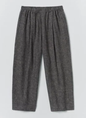 Plissé broek van linnen-katoen twill