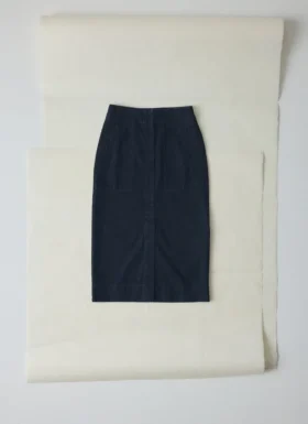 Rechte indigo denim rok
