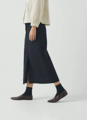 Rechte indigo denim rok