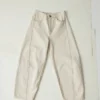 Sculpturale denim broek met naden