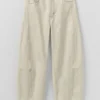 Sculpturale denim broek met naden