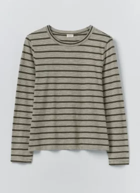 T-shirt met ronde hals en strepen
