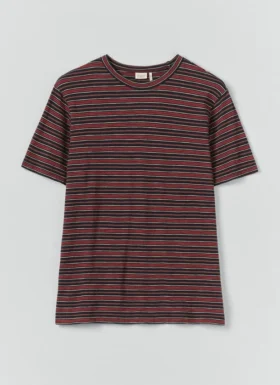 Theo katoenen gestreept T-shirt met korte mouwen