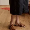 Vibae leren visserssandalen