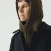Wollen alpaca bouclé-capuchon