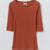 Wollen lyocell T-shirt met ronde hals