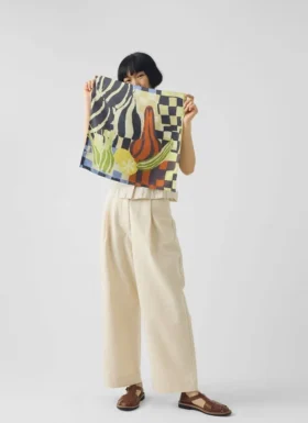 Zijden bandana met abstract stilleven