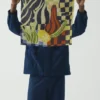 Zijden bandana met abstract stilleven